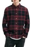 Allsaints Thorn Plaid Flannel Button-up Shirt In Sangria Red