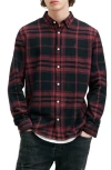 Allsaints Thorn Plaid Flannel Button-up Shirt In Sangria Red