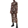 Allsaints Tia Alessandra Long Sleeve Midi Dress In Animal Brown