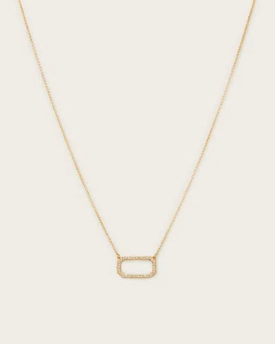 Allsaints Tia Crystal Pave Necklace In Warm Brass