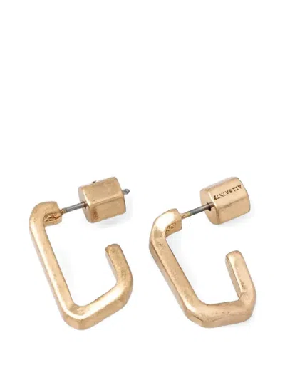 Allsaints Tia Hexagon Hoop Earrings (set Of Three) In Gold