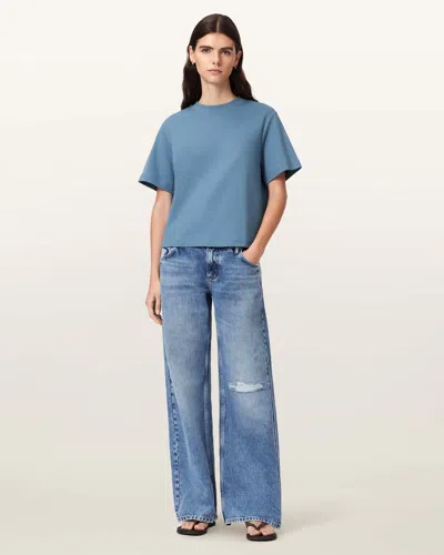 Allsaints Tia Wide Leg Denim Jeans In Blue