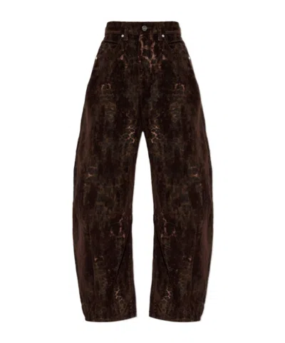 Allsaints Tiedye Barrelleg Trousers In Brown