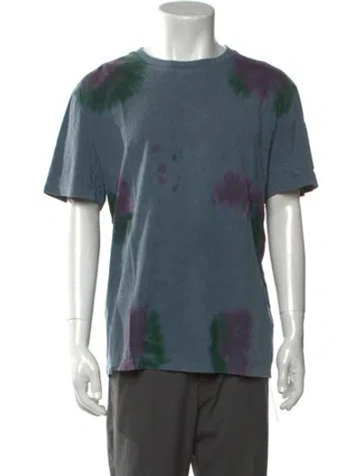 Pre-owned Allsaints Tie-dye Print Crew Neck T-shirt In Blue