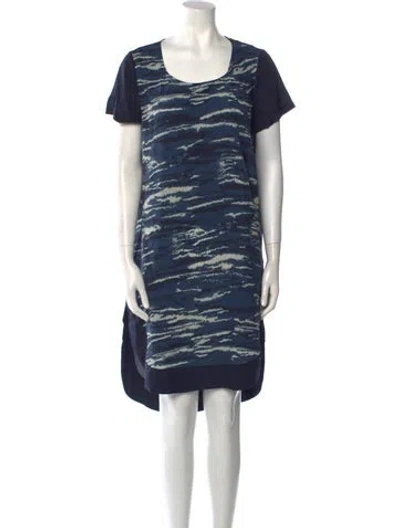 Pre-owned Allsaints Tie-dye Print Knee-length Dress In Blue