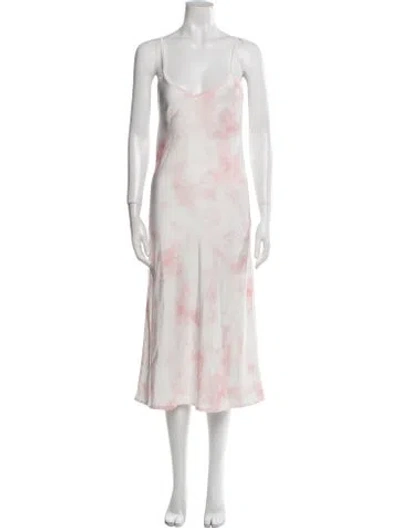 Pre-owned Allsaints Tie-dye Print Knee-length Dress In Pink