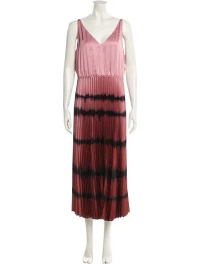 Pre-owned Allsaints Tie-dye Print Long Dress In Pink