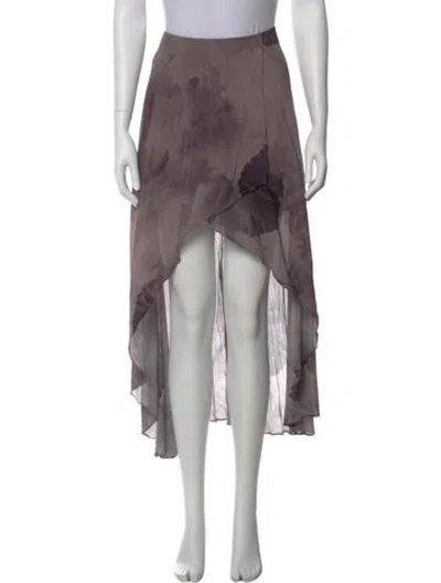 Pre-owned Allsaints Tie-dye Print Midi Length Skirt In Purple