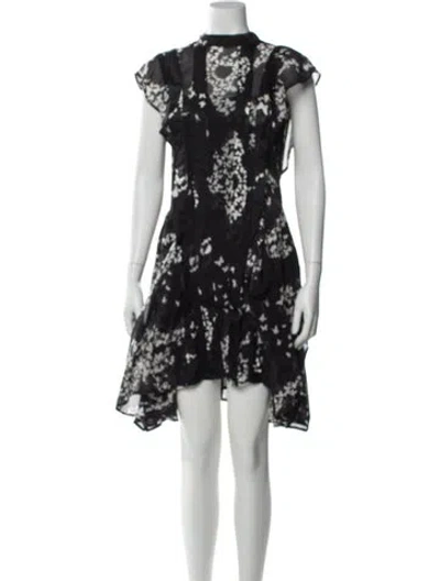 Pre-owned Allsaints Tie-dye Print Mini Dress In Black