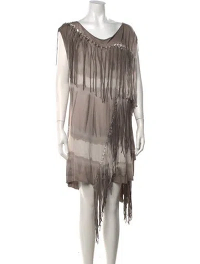 Pre-owned Allsaints Tie-dye Print Mini Dress W/ Tags In Grey