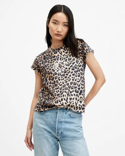 ALLSAINTS ALLSAINTS TIEPO ANNA LEOPARD PRINT LOGO T-SHIRT