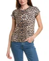 Allsaints Womens Leopard Brown Tiepo Anna Leopard Print Organic-cotton T-shirt In Brown