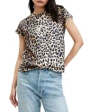 Allsaints Womens Leopard Brown Tiepo Anna Leopard Print Organic-cotton T-shirt In Leopard Brown