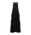 Allsaints Cavarly Tiered Ruffle Maxi Dress In Black
