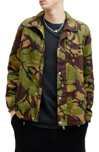 ALLSAINTS TIERRA CAMO PRINT WAXED TRACK JACKET