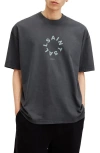 Allsaints Tierra Cotton Graphic T-shirt In Jackson Blue