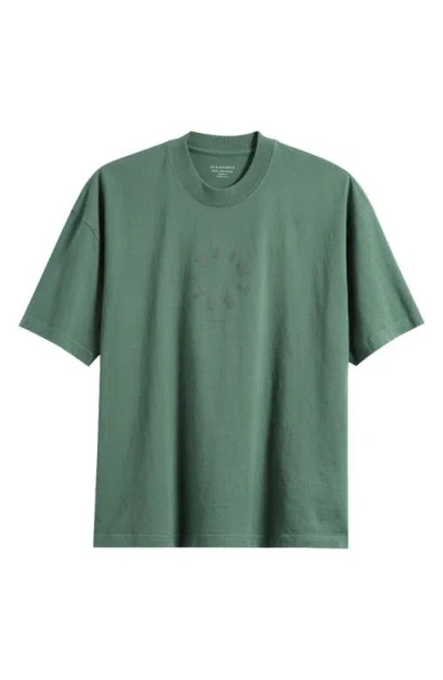 Allsaints Tierra Cotton Graphic T-shirt In Milo Green