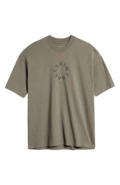 Allsaints Tierra Cotton Graphic T-shirt In Thyme Green