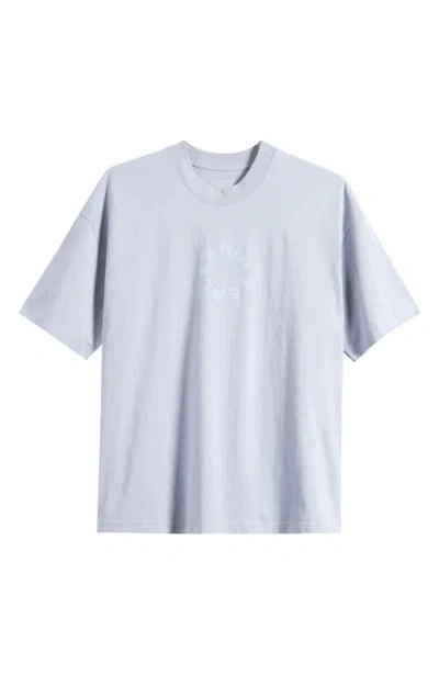 Allsaints Tierra Cotton Graphic T-shirt In Willow Blue