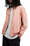Allsaints Tierra Faded Bomber Jacket In Bramble Pink