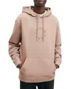 Allsaints Tierra Graphic Logo Hoodie In Moorland Brown