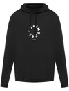 Allsaints Mens Jet Black Tierra Logo-print Organic-cotton Hoody In Black