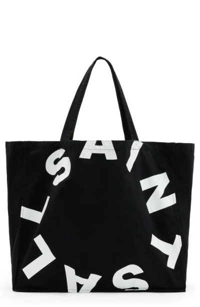 Allsaints Tierra Large Tote Bag In Black