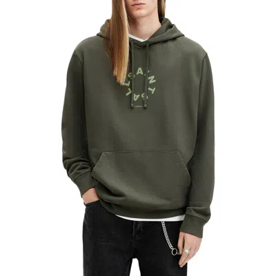 Allsaints Tierra Logo Cotton French Terry Graphic Hoodie In Green