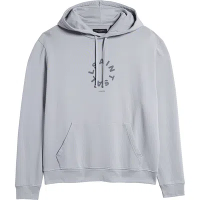 Allsaints Tierra Logo Cotton French Terry Graphic Hoodie In Gunmetal Grey