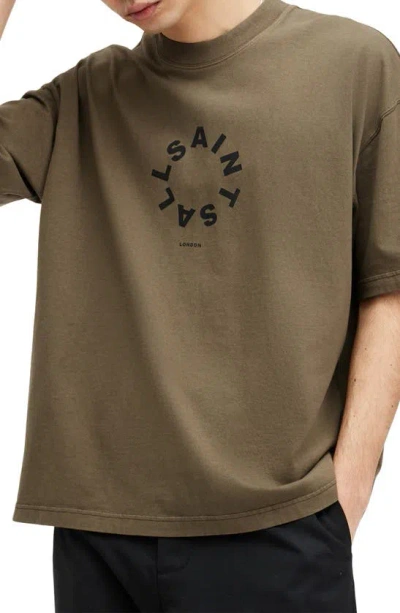 Allsaints Tierra Logo Graphic T-shirt In Ash Khaki