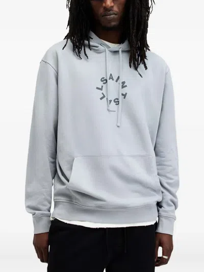 Allsaints Tierra Logo-print Hoodie In Gray