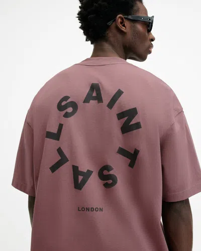 Allsaints Tierra Oversized Crew Neck Logo T-shirt In Black
