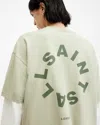 Allsaints Tierra Oversized Crew Neck Logo T-shirt In Herb Green