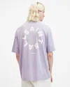 Allsaints Tierra Oversized Crew Neck Logo T-shirt In Smoke Purple