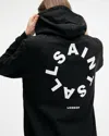 Allsaints Tierra Pullover Circle Logo Hoodie In Jet Black
