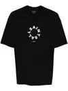 Allsaints Mens Jet Black Tierra Logo-print Relaxed-fit Organic-cotton T-shirt In Black