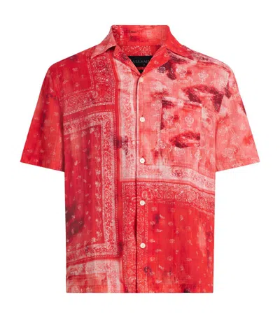 Allsaints Tijuana Bandana Print Shirt In Apple Red