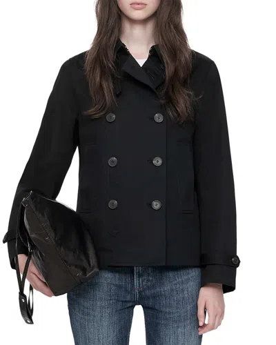 Allsaints Womens Tilda Double-breasted Cotton Jacket Black