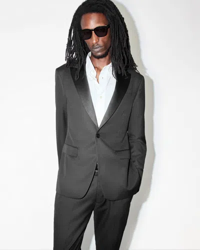 Allsaints Tisbury Slim Fit Tuxedo Blazer In Black