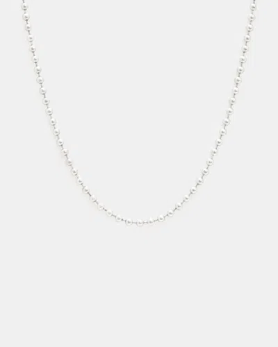Allsaints Toby Ball Chain Necklace In Warm Silver