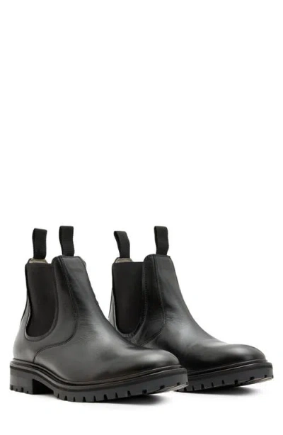 Allsaints Toby Lugged Chelsea Boot In Black