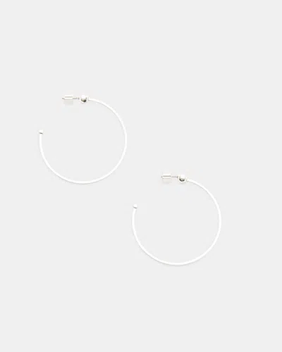 Allsaints Toggle Large Hoop Earrings In Warm Silver