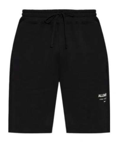 Allsaints Tokyo Underground Logo Shorts In Black