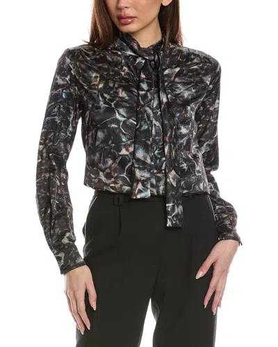 Allsaints Toni Caladesi Silk-blend Shirt In Black