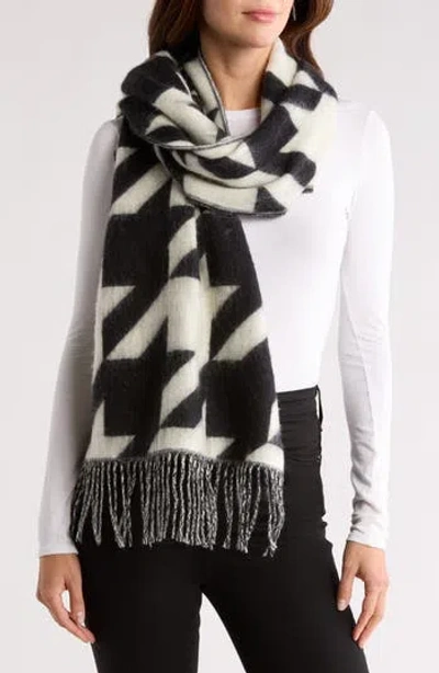 Allsaints Toni Houndstooth Scarf In Black