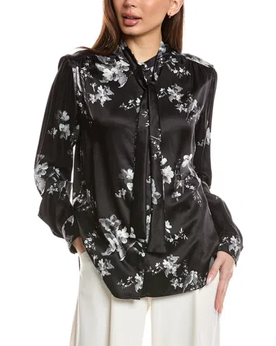 Allsaints Toni Iona Silk-blend Shirt In Black