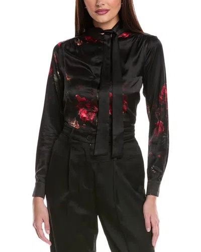 Allsaints Toni Silk-blend Shirt In Black