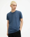 Allsaints Tonic Crew Neck Slim Ramskull T-shirt In Admiral Blue