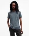 Allsaints Bodega Crew Neck Raw Edge T-shirt In Ashy Blue