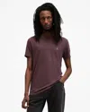 Allsaints Tonic Crew Neck Slim Ramskull T-shirt In Beet Red